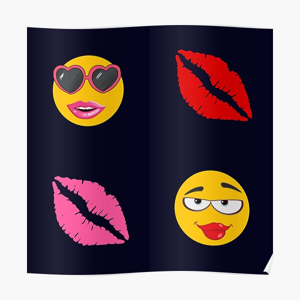 "Süße Lippen Emoji" Poster von ArTips Redbubble