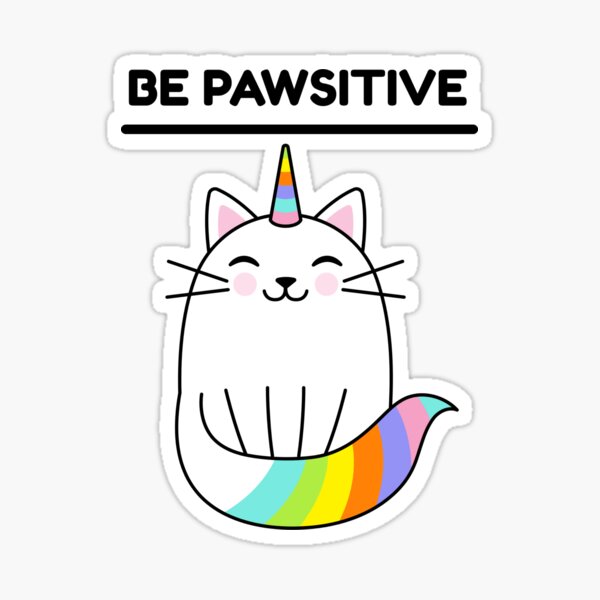 Positive cat. Sticker