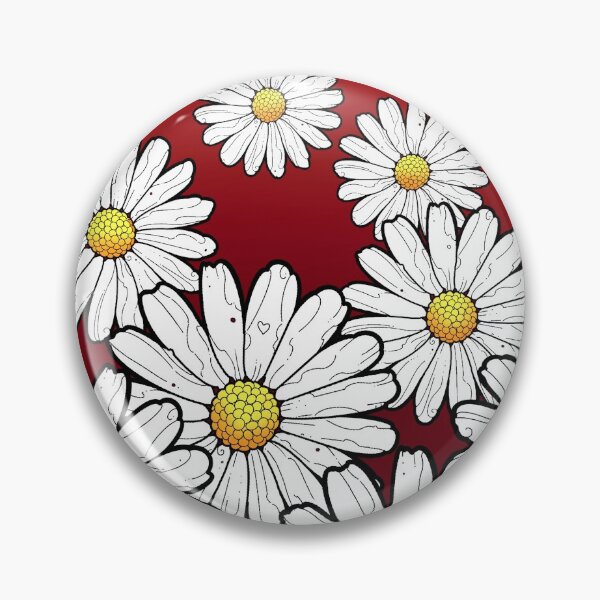 Item preview, daisy pattern on gradient dark red maroon background designed and sold by weilertsen.