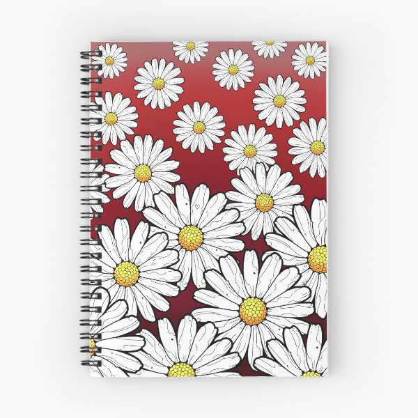 Item preview, daisy pattern on gradient dark red maroon background designed and sold by weilertsen.