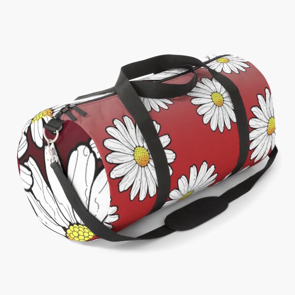 Item preview, daisy pattern on gradient dark red maroon background designed and sold by weilertsen.