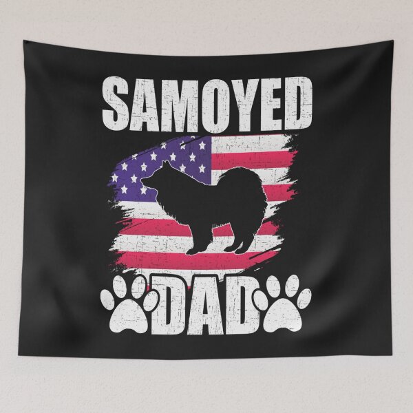 Item preview, Samoyed Dad Dog Lover American US Flag Long Sleeve TShirt90 designed and sold by ayeshacl.