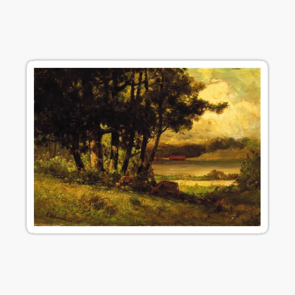 Item preview, Cows Grazing Near River - Edward Bannister - c1891 designed and sold by CrankyOldDude.