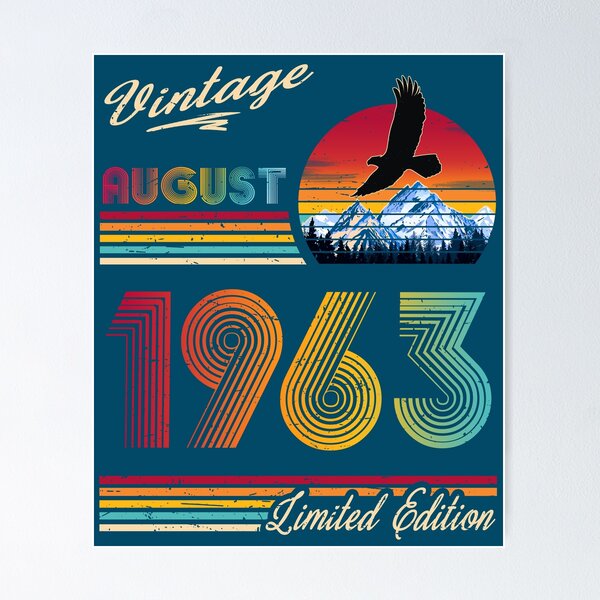 Item preview, August 1963 Birthday designed and sold by GreenSplash.