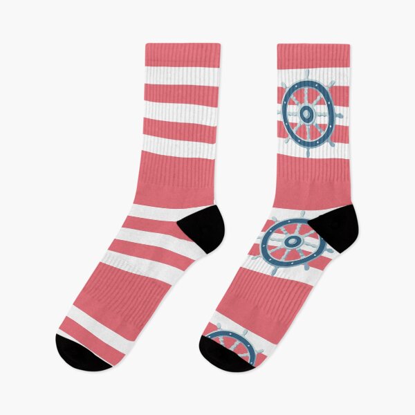 Item preview, Nautical Wheel on Sunset Pink designed and sold by Bluematerials.