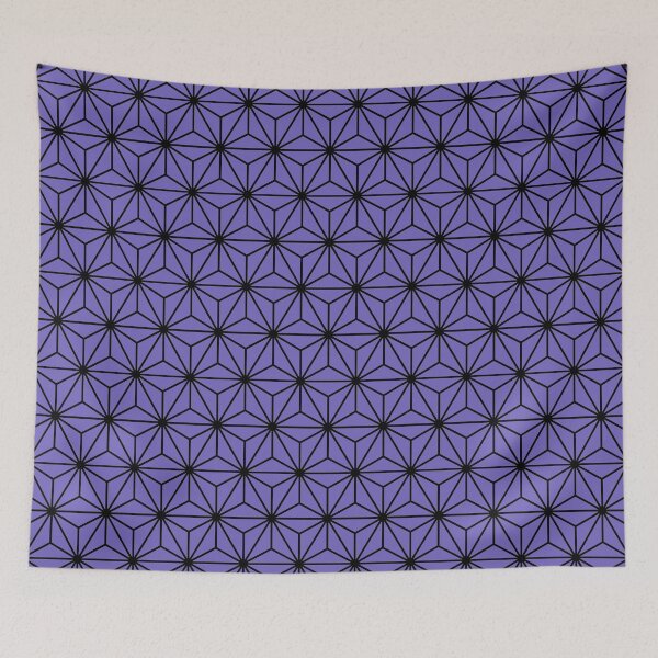 Item preview, Blue Violet Purple Asanoha - Japanese Traditional Pattern designed and sold by KinitaDesign.