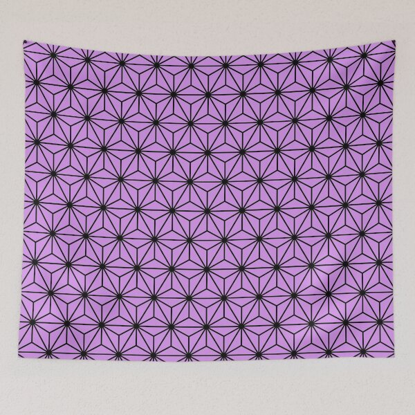 Item preview, Bright Lilac Purple Asanoha - Japanese Traditional Pattern designed and sold by KinitaDesign.