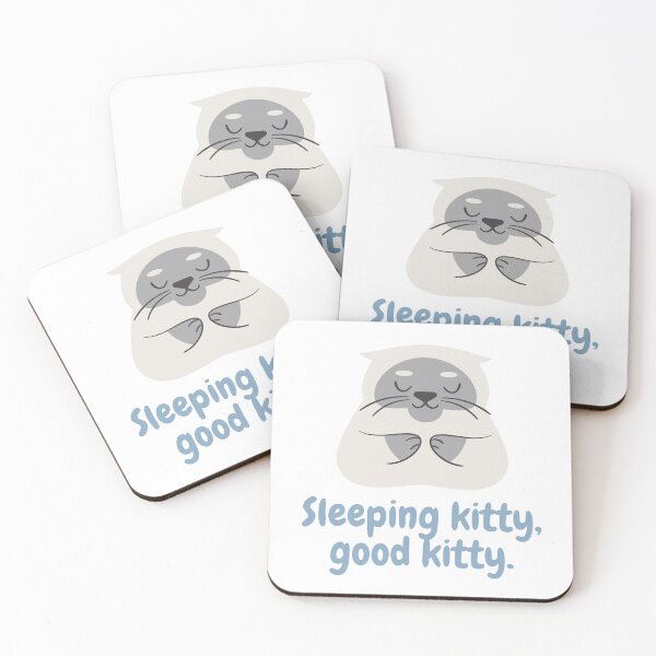 Item preview, Sleeping kitty, good kitty. Cute sleeping cream & grey kitten. designed and sold by FoxMire.