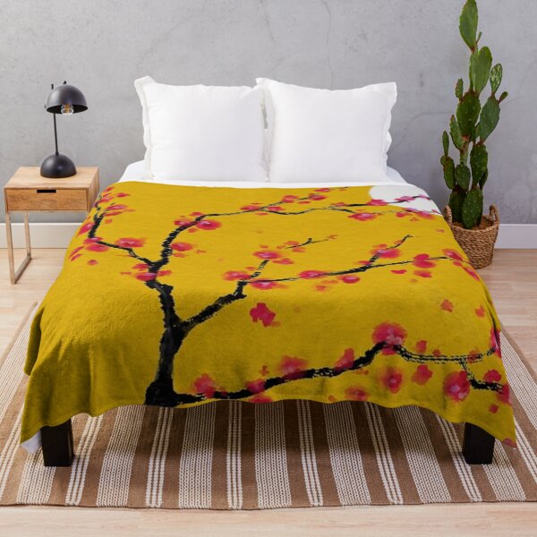 Item preview, Pink Blossom Yellow Sky & Full Moon designed and sold by JzArt.