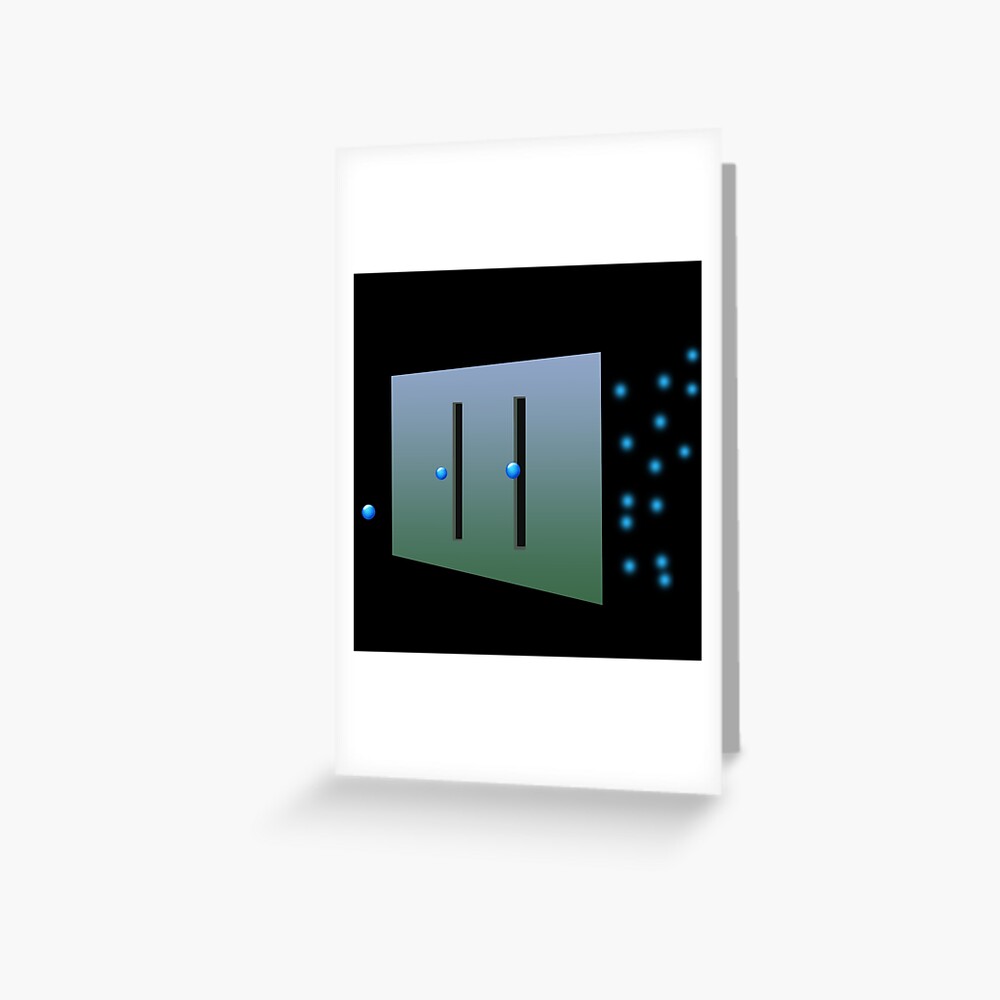  quantum physics double slit experiment greeting card by bananafactory