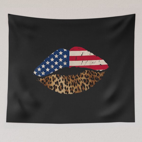 Item preview, Womens American Flag Leopard Lips 4th of July USA Mouth TShirt2 designed and sold by ayeshacl.