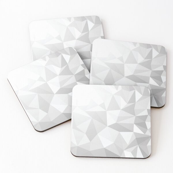 Item preview, White Grey Shaded Rumpled abstract Geometric Triangle Shapes designed and sold by WearWolfDesigns.