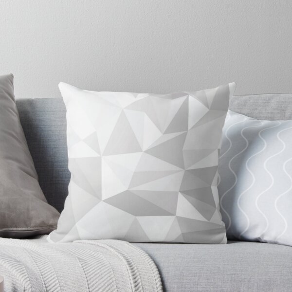 Item preview, White Grey Shaded Rumpled abstract Geometric Triangle Shapes designed and sold by WearWolfDesigns.