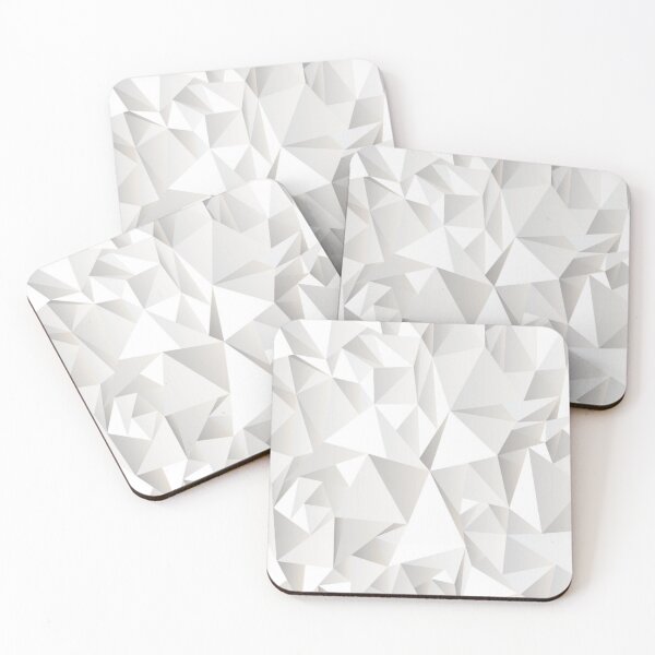 Item preview, White Grey Shaded Rumpled abstract Geometric Triangle Shapes designed and sold by WearWolfDesigns.