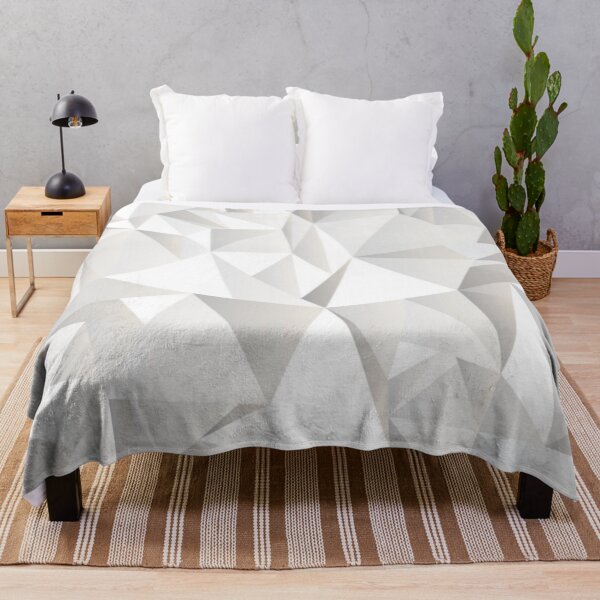 Item preview, White Grey Shaded Rumpled abstract Geometric Triangle Shapes designed and sold by WearWolfDesigns.
