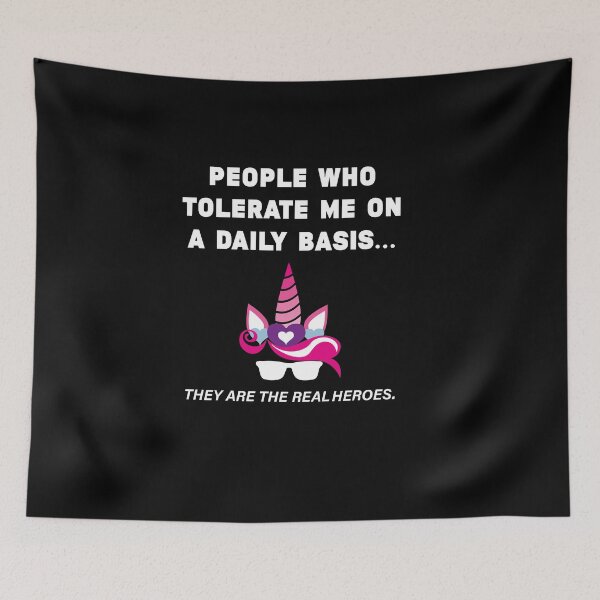 Item preview, People Who Tolerate Me On A Daily Basis | Sarcastic Graphic Funny Unicorn Tee designed and sold by NewDayDesigns.