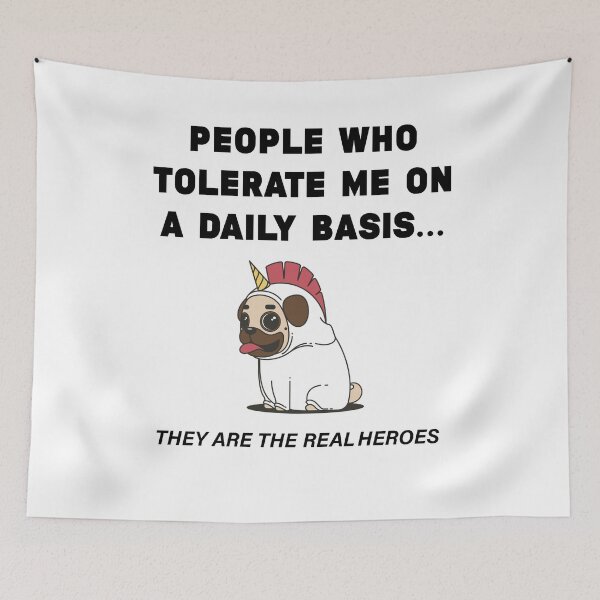 Item preview, People Who Tolerate Me On A Daily Basis | Sarcastic Graphic Funny dog Unicorn  designed and sold by NewDayDesigns.