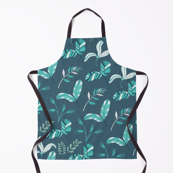 Item preview, Teal leaves pattern on aegean blue designed and sold by fowons.