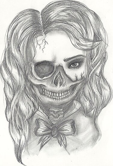 Lámina fotográfica «Half Skull Half Girl» de melaniedegier | Redbubble