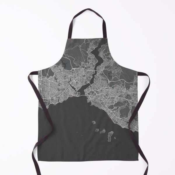 Item preview, Istanbul minimalistic map monochrome dark gray designed and sold by softlycarol.