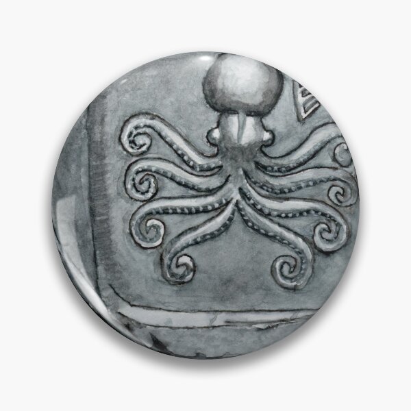 Item preview, Eretria Octopus Coin Original Watercolor designed and sold by WillowNox7.