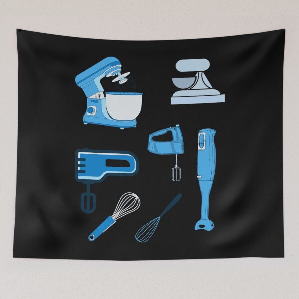 Item preview, Blue whisk kitchen hand mixer art variety pack designed and sold by GevterGaham.