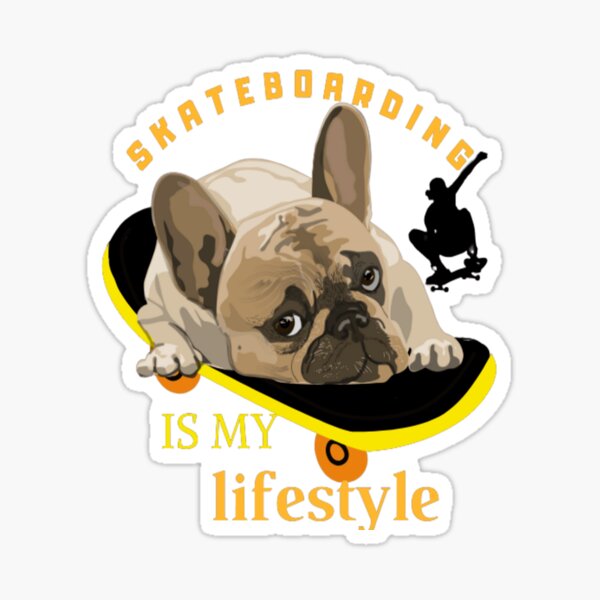 Skateboarding Bulldog Stickers for Sale | Redbubble