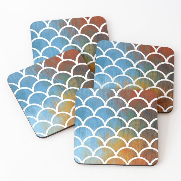 Item preview, Blue, Gold and Red Mermaid Pattern designed and sold by Kodexstore.