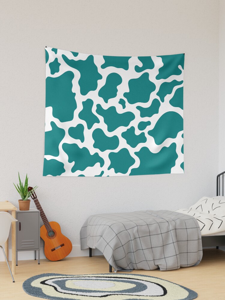 Teal Cow Print Tapestry for Sale by Ayoub14 Redbubble