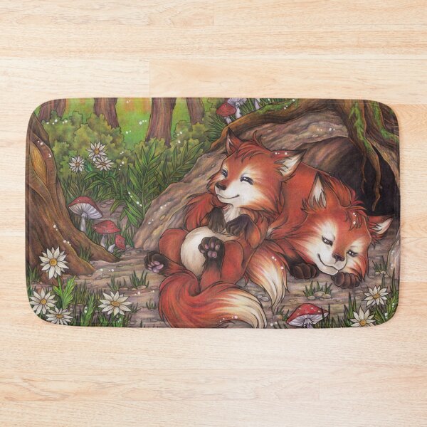 Item preview, Cute sleeping foxes in the forest designed and sold by ZadzeneaArt.