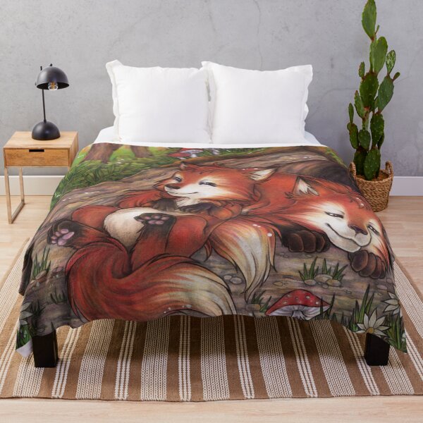 Item preview, Cute sleeping foxes in the forest designed and sold by ZadzeneaArt.