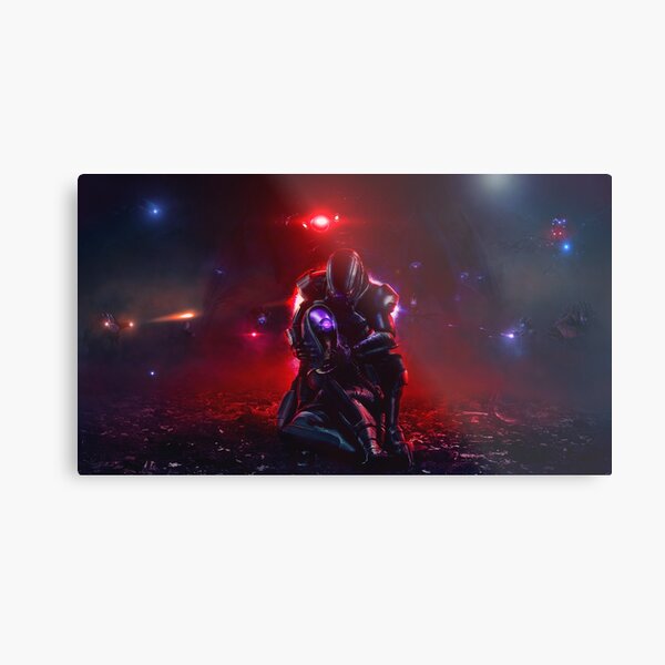 Mass Effect Shepard and Tali Metal Print