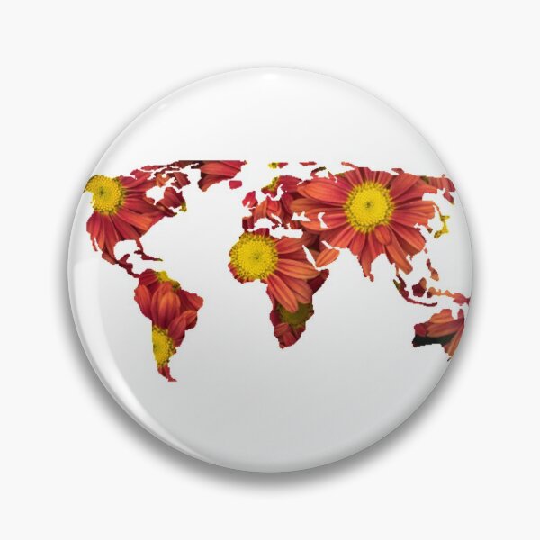 Item preview, Red Flowers World Map designed and sold by NelBo.