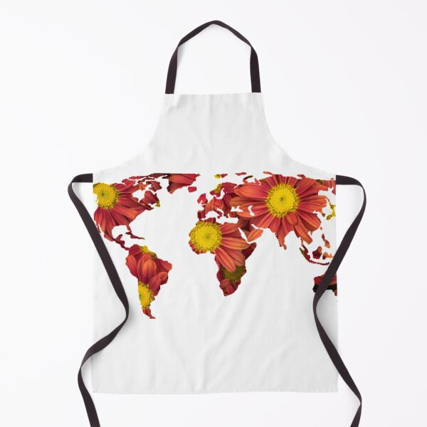 Item preview, Red Flowers World Map designed and sold by NelBo.