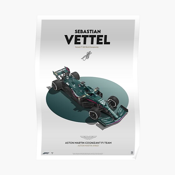 Sebastian Vettel F1 2021 Aston Martin Autodesign Poster