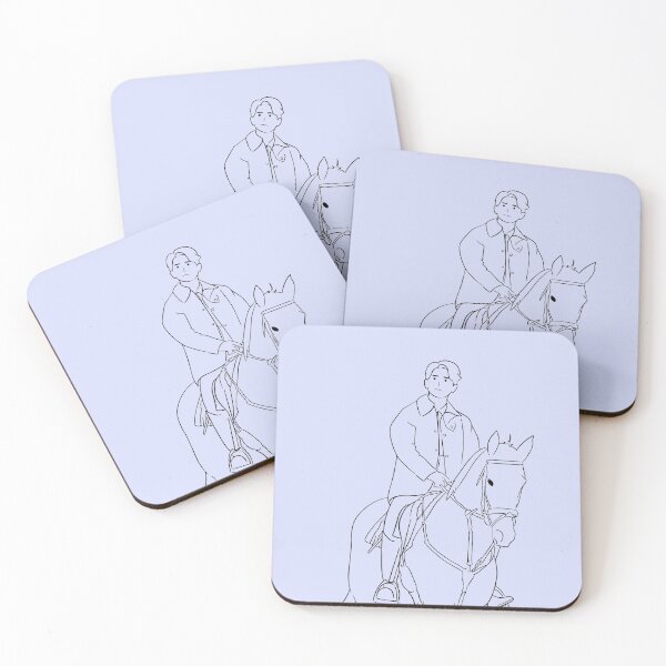 Item preview, Blue Sky Line Art Vincenzo Cassano riding a horse designed and sold by cimong.