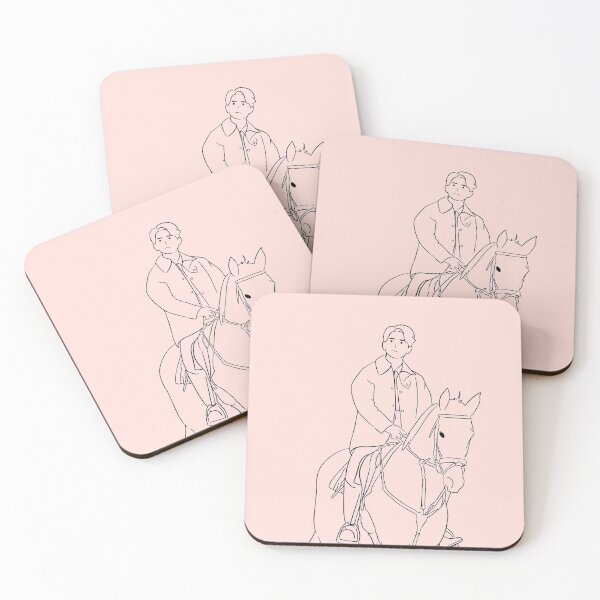 Item preview, Pink Line Art Vincenzo Cassano riding a horse designed and sold by cimong.