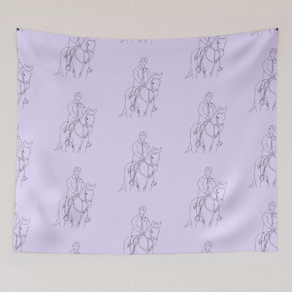 Item preview, Purple Line Art Vincenzo Cassano riding a horse designed and sold by cimong.