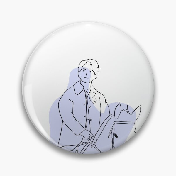 Item preview, Line Art with Blue Shadow Vincenzo Cassano riding a horse designed and sold by cimong.