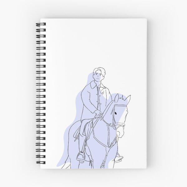 Item preview, Line Art with Blue Shadow Vincenzo Cassano riding a horse designed and sold by cimong.