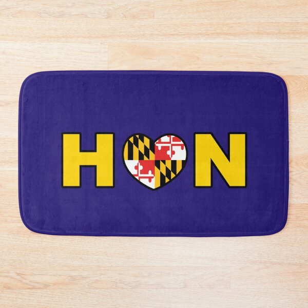 Item preview, Maryland State Flag Heart Banner Love Baltimore Hon purple football designed and sold by Draculaura2009.
