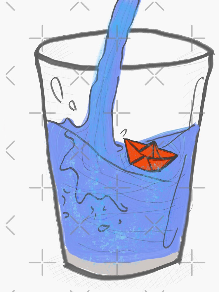 "Water glass" Sticker by bysophiamarie Redbubble