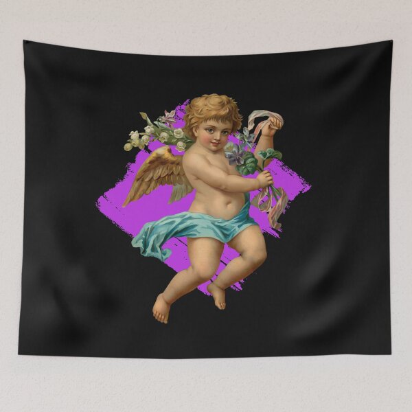 Item preview, Cute Colorful Cherub With Wings and Flowers Design designed and sold by EarthArtDesigns.