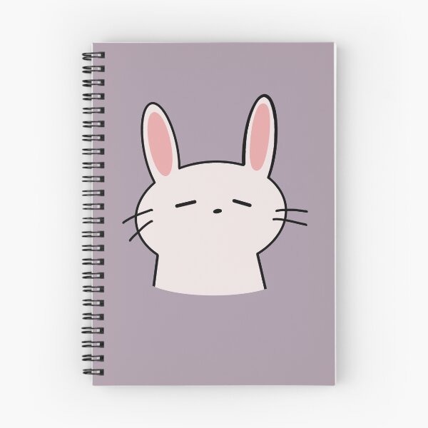 Aperçu de l'œuvre Mignon Kawaii lapin blanc simple avec fond violet - yeux fermés Expression détendue - Illustration dessinée à la main d'Art numérique créée et vendue par SimpliChic.