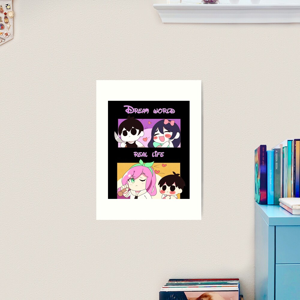 Omori Tshirt - dream world and real life fanart - omori game sticker  Art  Board Print for Sale by bonnybazooka