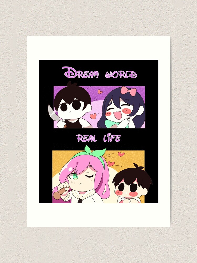 Omori Tshirt - dream world and real life fanart - omori game sticker  Art  Board Print for Sale by bonnybazooka