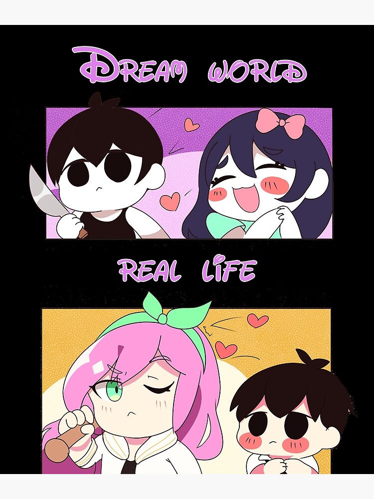 Omori Tshirt - dream world and real life fanart - omori game sticker  Art  Board Print for Sale by bonnybazooka