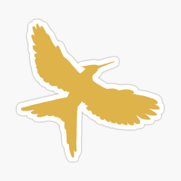 mockingjay symbol - gold Sticker