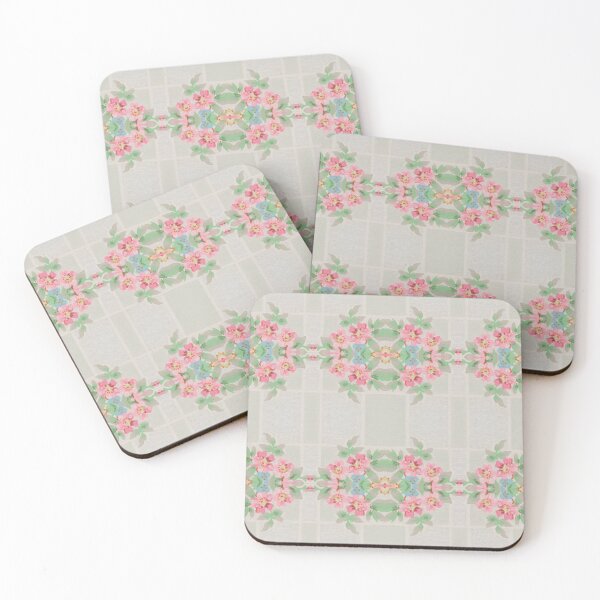 Item preview, Pink Rambling Roses 6 Art Deco Arte Moderne Vintage Inspired  Pattern  designed and sold by Jenny Meehan Art Prints and Patterns  .
