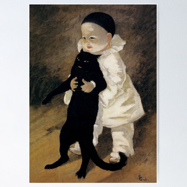 Item preview, “Pierrot and the Cat” by Theophile Steinlen designed and sold by PatricianneK.